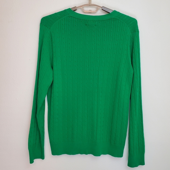 Tommy Hilfiger Pima Cotton cable knit style cardigan button front H - Picture 9 of 10